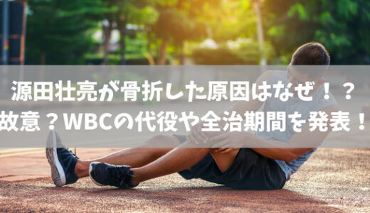 源田壮亮が骨折した理由はなぜ！？故意？WBCの代役や全治期間を発表！